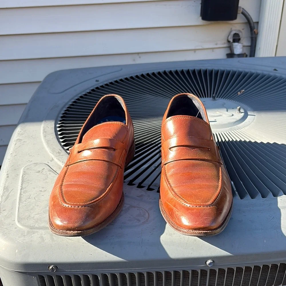Cole Haan Tan Leather Slip-On Loafers - Picture 3 of 5